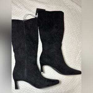 Black Suede Women's Knee-High Boots